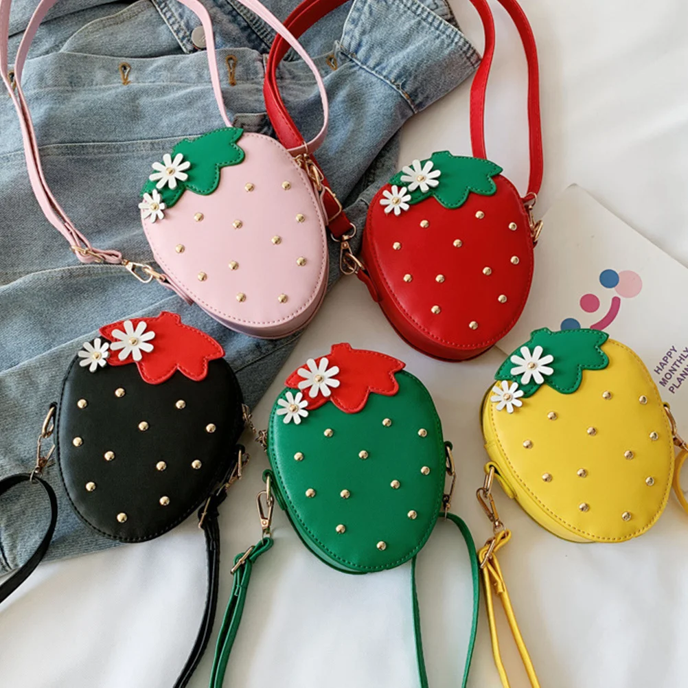 

1pc Strawberry Shape Coin Purse Adjustable Strap Crossbody Bag Fashion Wallet Travel Gifts Functional Accessories
