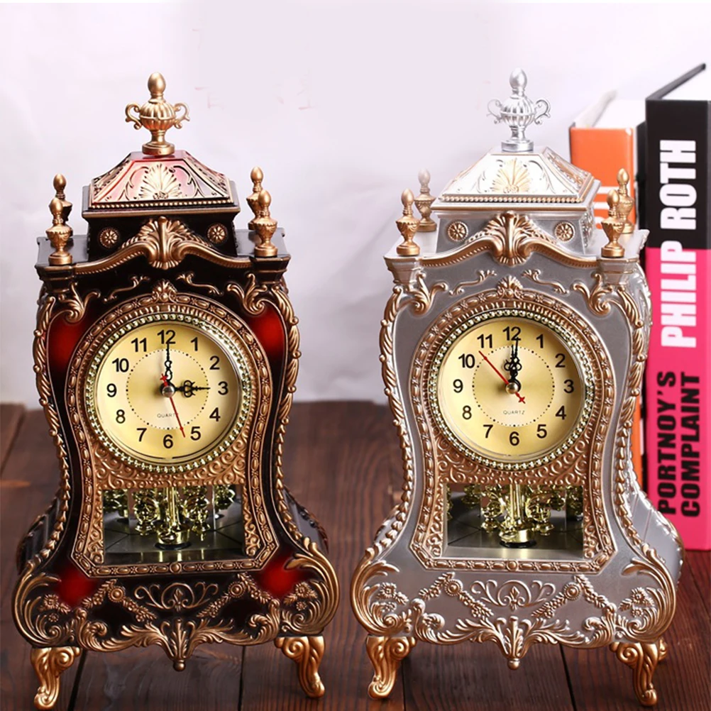 

European Style Desk Clock Table Clock Decorative Retro Archaistic Bedroom Living Room Kids Restaurant Cafe Modern Premium