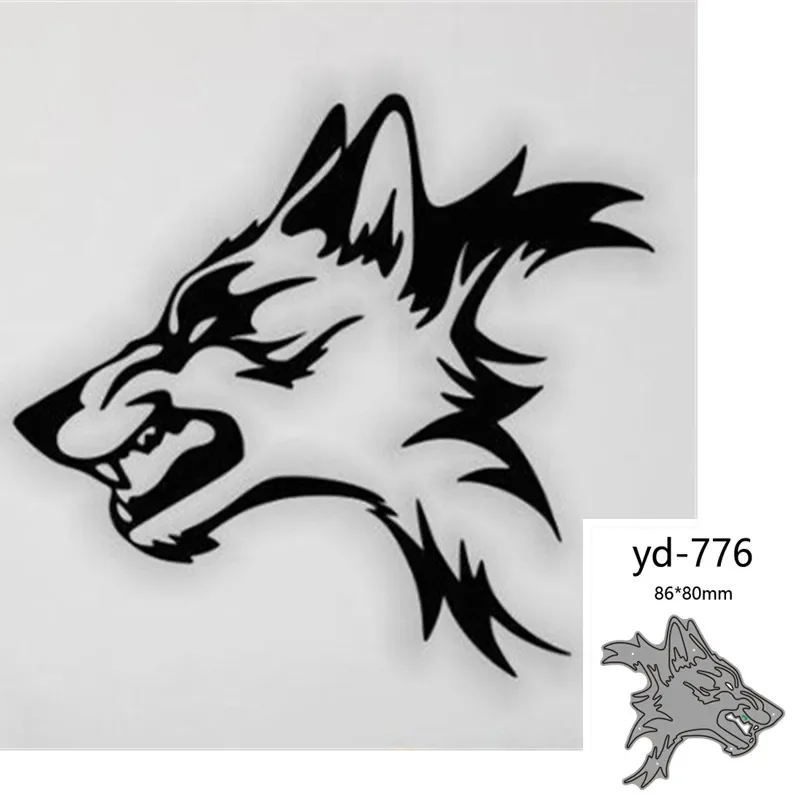 Metal Cutting Dies Cut Mold Animal wolf Decoration Scrapbook Paper Craft Knife Mould Blade Punch Stencils