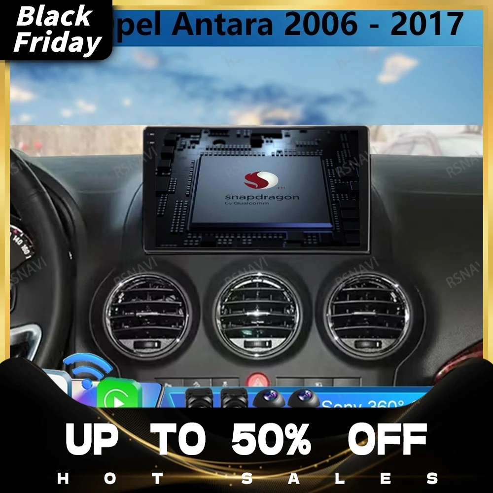 Car Radio Andoird 14 For Opel Antara 2006 - 2017 Multimedia Wireless Carplay Auto 5G WIFI Stereo DVD GPS Navigation BT DSP 2 DIN