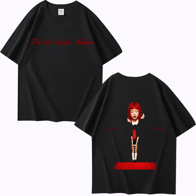 تي شيرت kpop Jennie Ruby The 1st Studio Album Merch للرجال والنساء 2025 موضة جديدة 100% قطن قصير الأكمام مطبوع صيفي للجنسين
