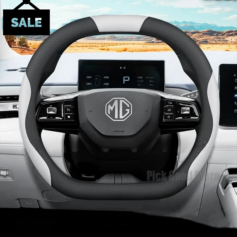 Leather Car Steering Wheel Cover For All New MG 3 MG3 Hybrid 2026 2025 2024 Anti Slip Breathable MG Car Interior Accessories