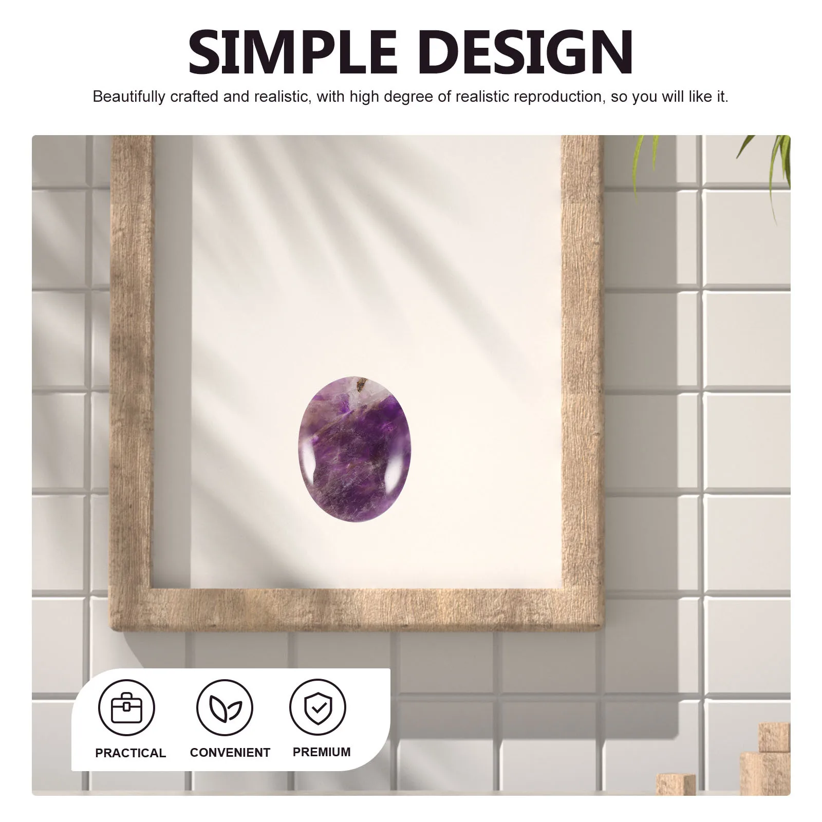 

2Pcs Crystal Stone Ornament Wearresistant Decorative Stone High Texture Exquisite Details Home Office Decoration