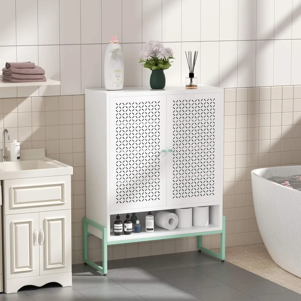 خزانة تخزين الحمام الطويلة، خزانة أحذية معدنية للمدخل مع باب وأرفف قابلة للتعديل لغرفة الغسيل والمخزن والمطبخ