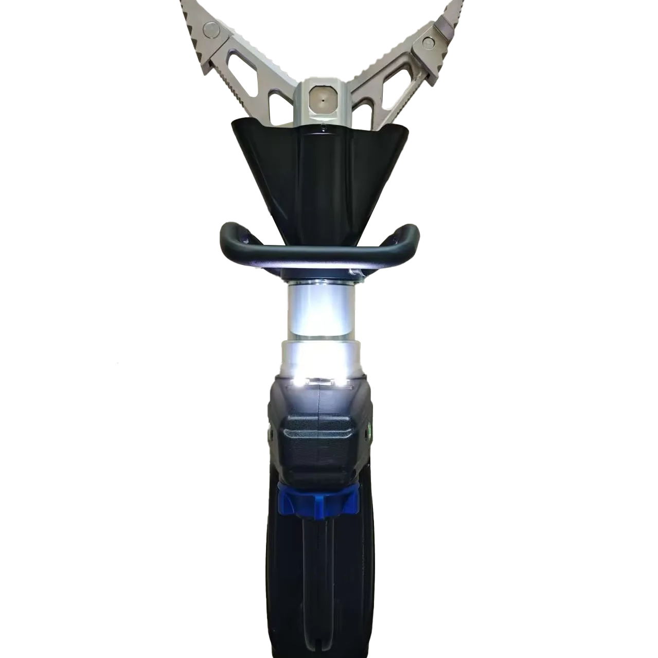 Cortador y esparcidor de batería con conector de vida de rescate de emergencia