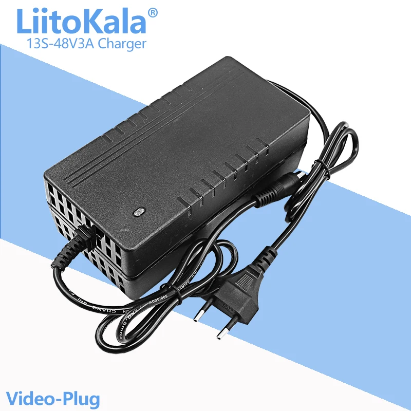 1-5 Chiếc LiitoKala 54.6V 3A Lithium 54.6V Sạc Xe Đạp Điện Cho 13S Li-ion bộ Pin Sạc Chất Lượng Cao