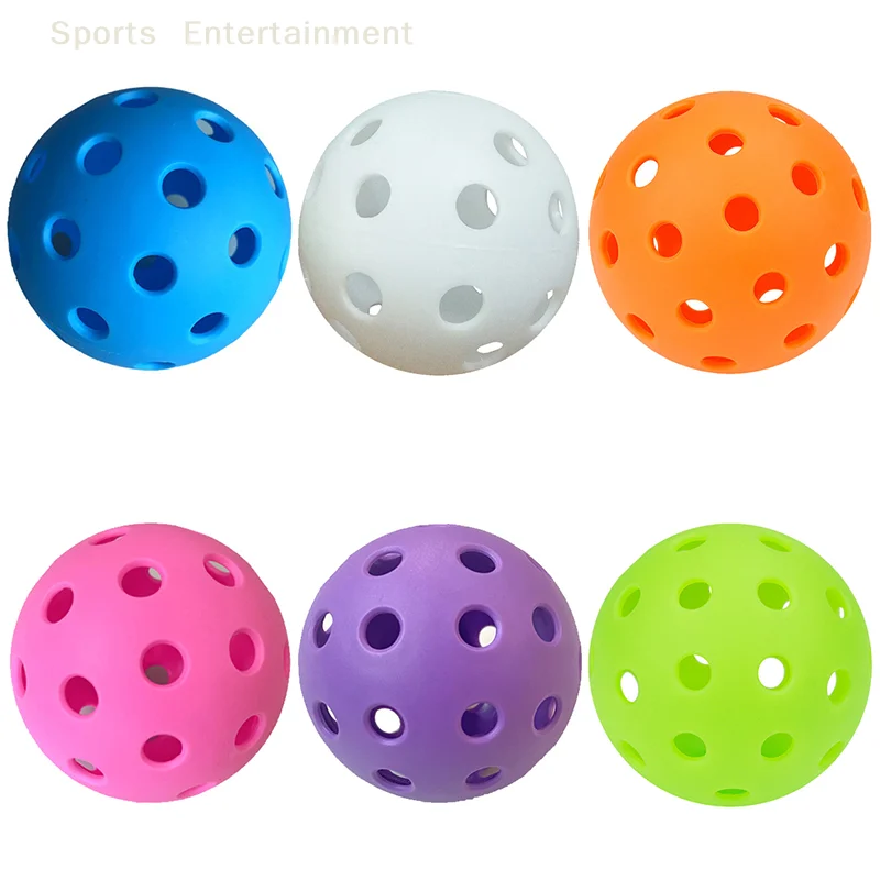 6pcs 40 Holes Outdoor Colorful Pickleballs Pickleball 74MM Durable Training And Entertainment Paddle Ball For Practice Sports