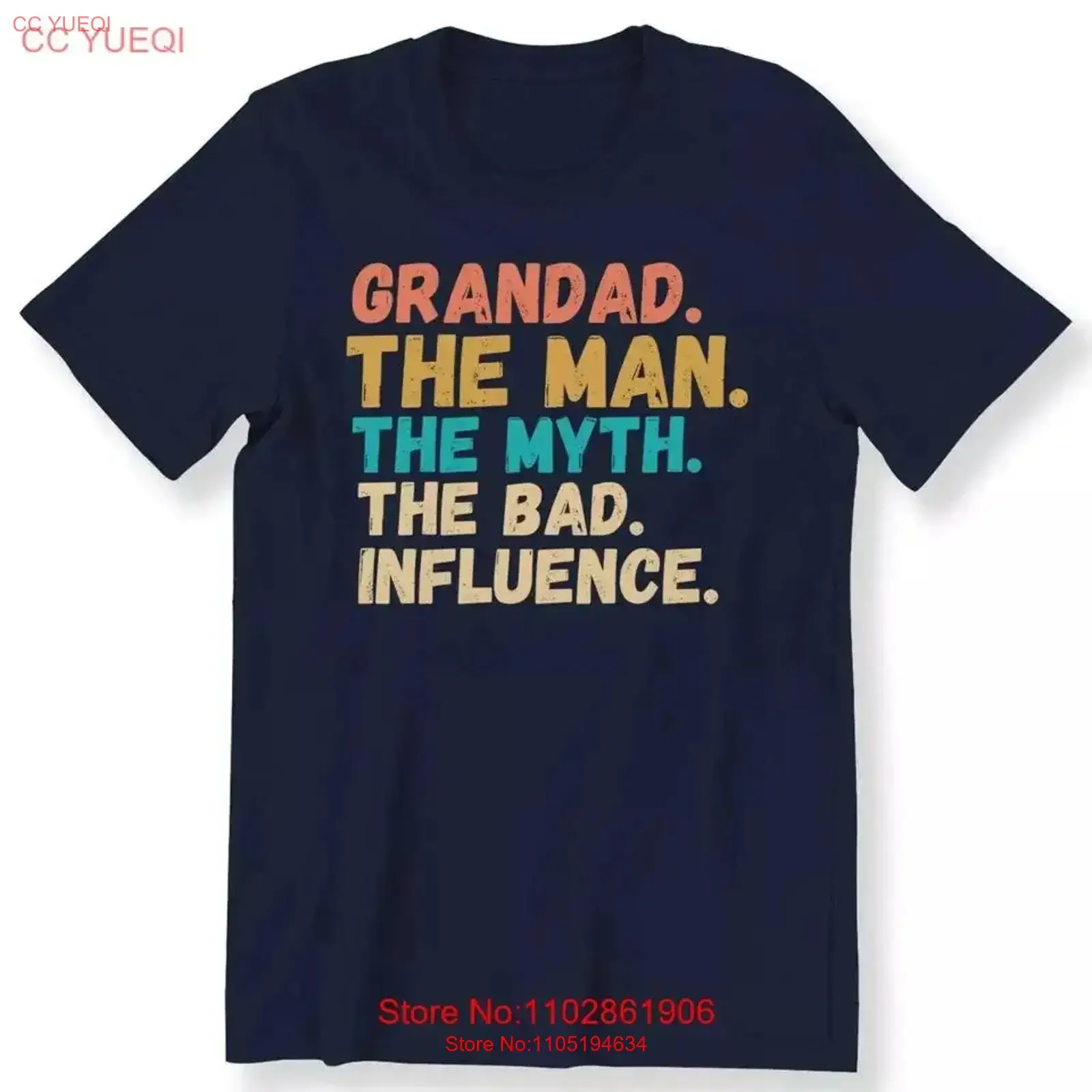 Grandad The Man Myth Bad Influence Family T shirt S 5XL vintage Washed designer clothes Versatile Unisex homme Soft Comfortable