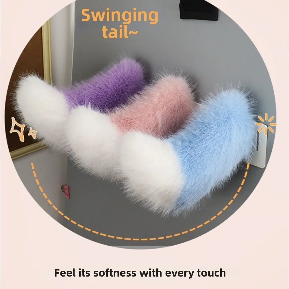 Colorful Lights Remote Control Electric Car Tail Rechargeable Fluffy Bicycle Wagging Moving Tail Realistic Self-adhesive
