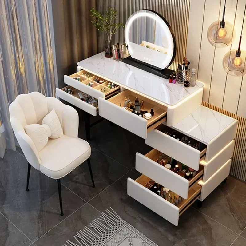 Coffee Desk Vanity Chair Bedroom Storage Small Dressing Table White Cosmetic Penteadeira Para Quarto Home Furniture