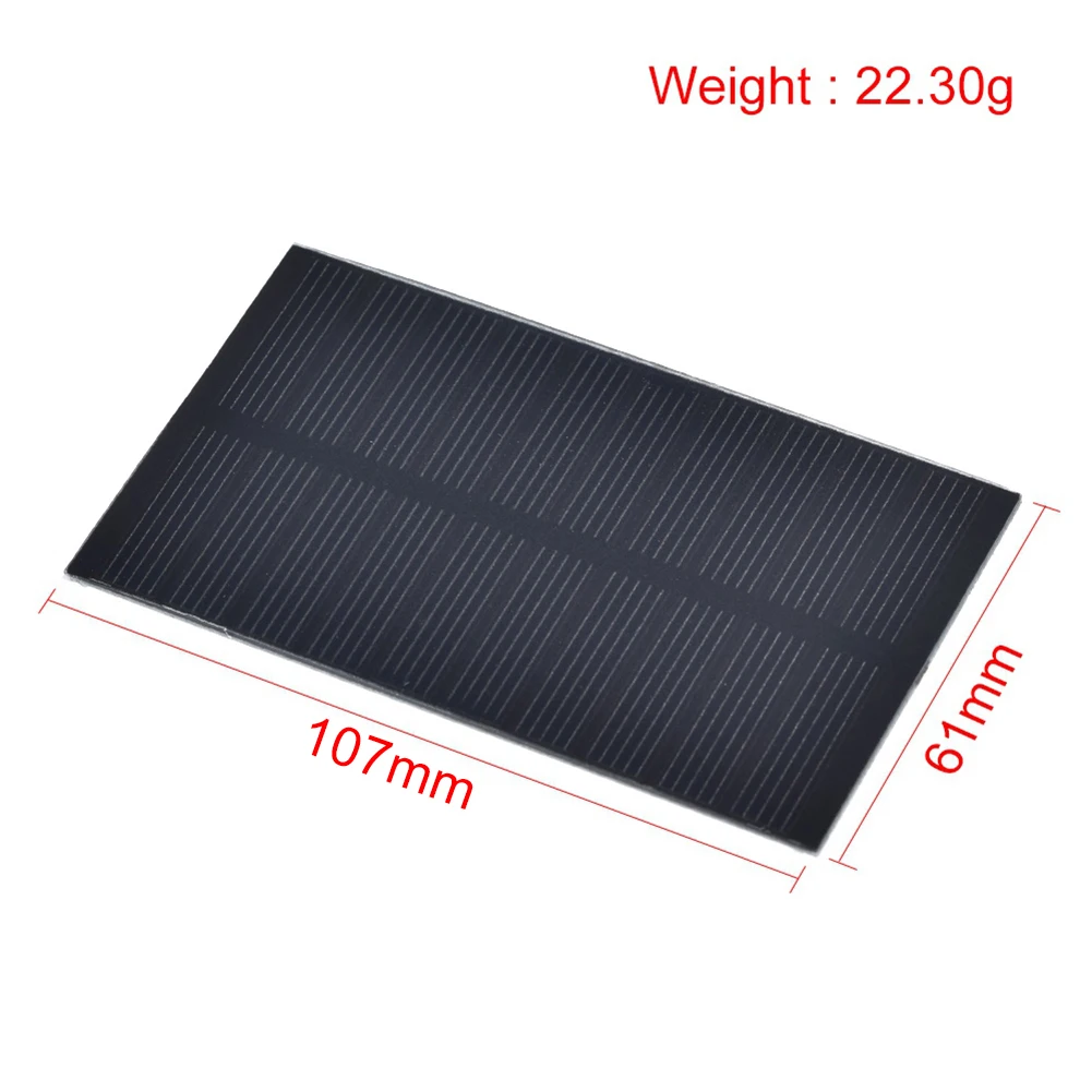 1W 5V Solar Panel Monocrystalline Silicon 107x61MM Portable Mini Solar Panel For Mobile Phone Travel