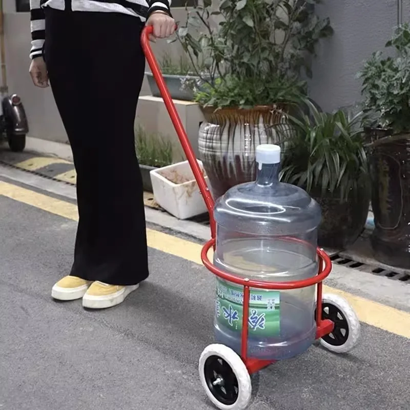For household portable hand-pulled water trolley to empty garbage and transport buckets