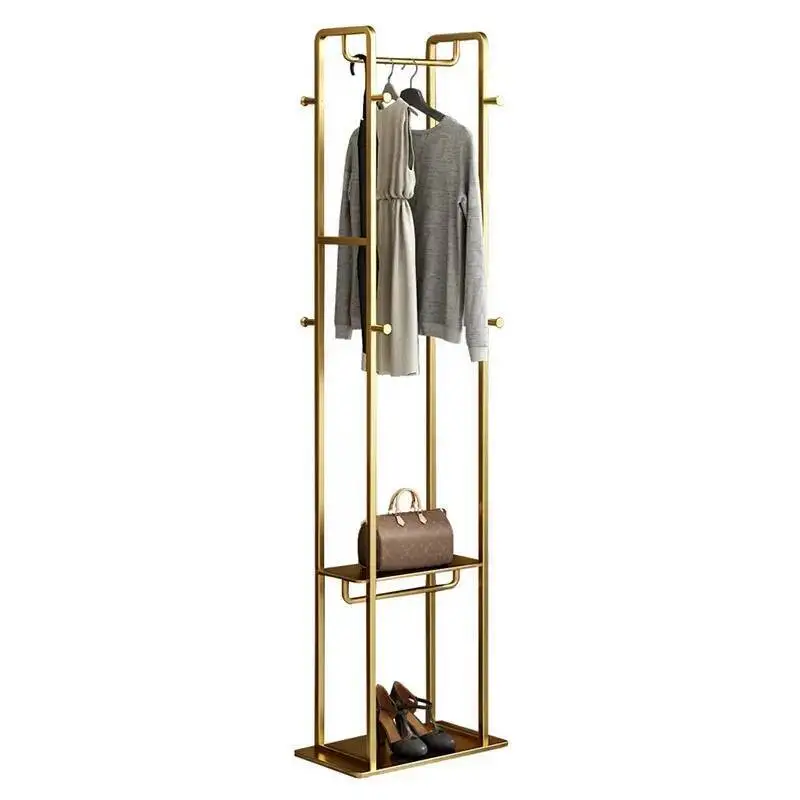 Foldable Floor Coat Rack Standing Metal Hanging Shelf Clothes Rack Storage Multi-hanger Entrance Hall Porte Vetement Furniture