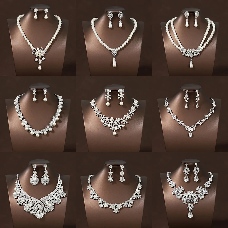 Itacazzo Fashion Bridal Jewelry Set, Fashionable Necklace/Earrings Suitable for Women's Wedding and Party Occasions