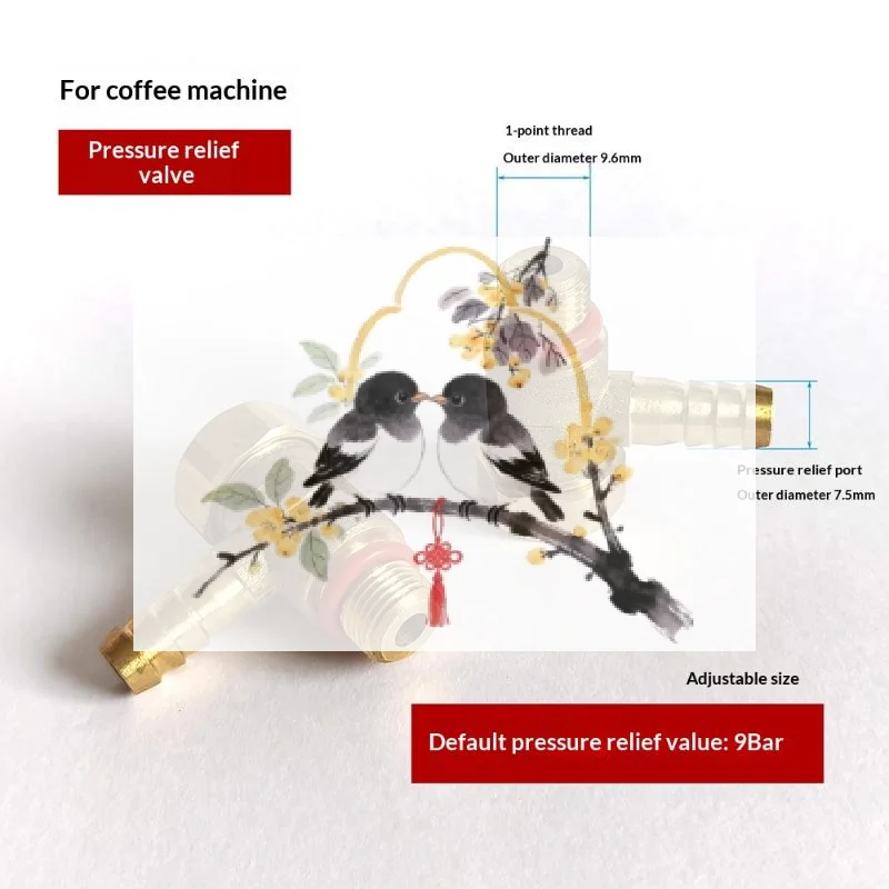 1Pc Coffee Machine OPV Kit Part Small Safety Valve Steam Generator G1/8' 9Bar Safety Valve Coffee Machine Accessories
