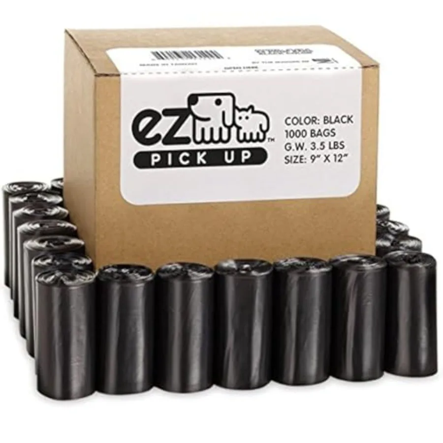 

1000 Pet Dog Waste Poop Bags Black 9x12 Dog Pickup Waste Disposal Bags