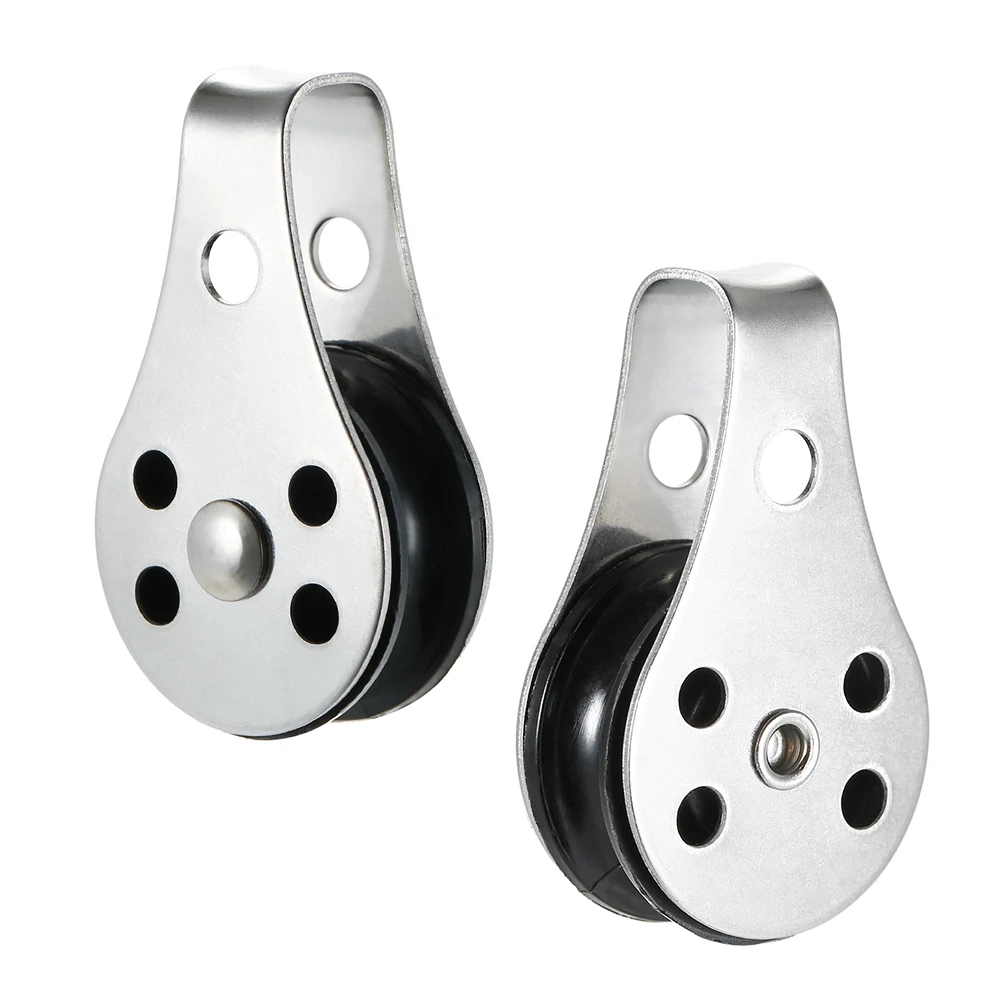 2PCS Kayak Boat Pulley Blocks Pad Eyes Rope Runner Kayak Boat Accessories Canoe Anchor Trolley Kit Accessories