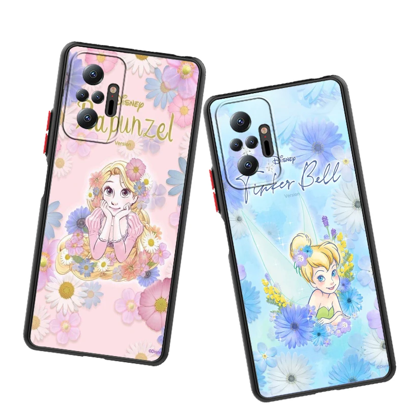 Disney Princess Rapunzel For Redmi Note 12 12S 12T 11 11T 11E 10 10S 9 9T 8 7 Pro Plus 5G Frosted Translucent Cover Capa Fundas