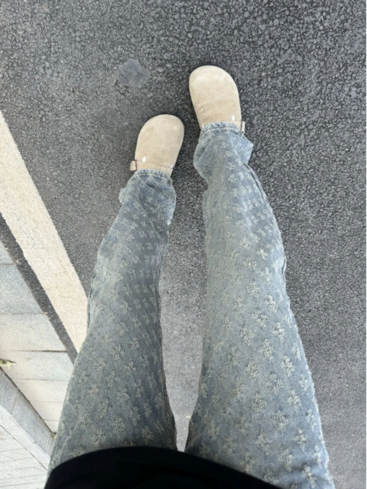 

Джинсы Waed Denim мужские, зауженные, прямые, в стиле хип-хоп, модные, уличные, с цветочным принтом, классические, в американском ретро-стиле, для подростков, осенняя одежда