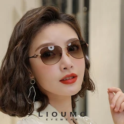 LIOUMO Elegant Square Women Sunglasses Polarized Fashion Diamond Glasses Lady Anti-Glare Gradient Lens UV400 gafas de sol mujer
