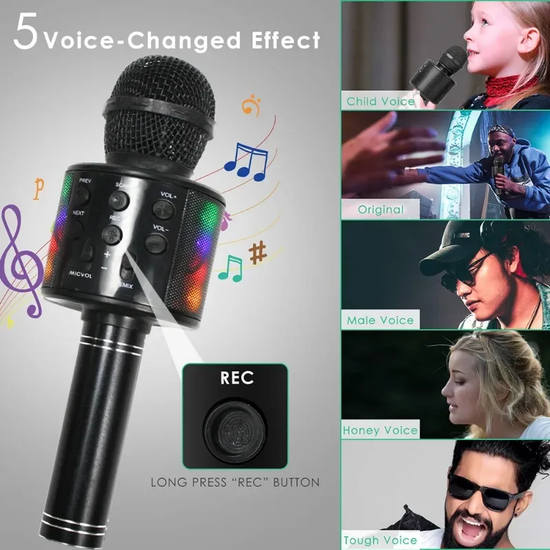 ميكروفون صوت متكامل كاريوكي لاسلكي للأطفال يغني ميكروفون كاريوكي لاسلكي واحد للأطفال أفضل هدية لعبة