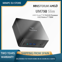 MINISFORUM UM760 Slim AMD Mini PC Ryzen 5 7640HS USB4.0 2*DDR5 5600 2*PCIE4.0 2.5G LAN Windows11 NUC Mini Gaming Computer WiFi6E