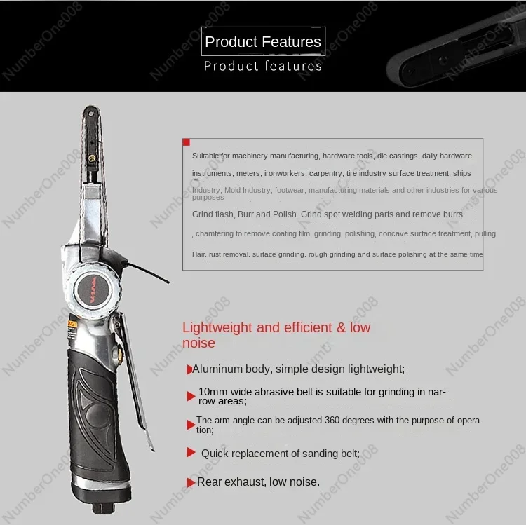 يده الصغيرة الهوائية حزام ساندر 10 مم × 330 هوائي جلخ الفرقة حزام ماكينة الطحن أداة WS-7132