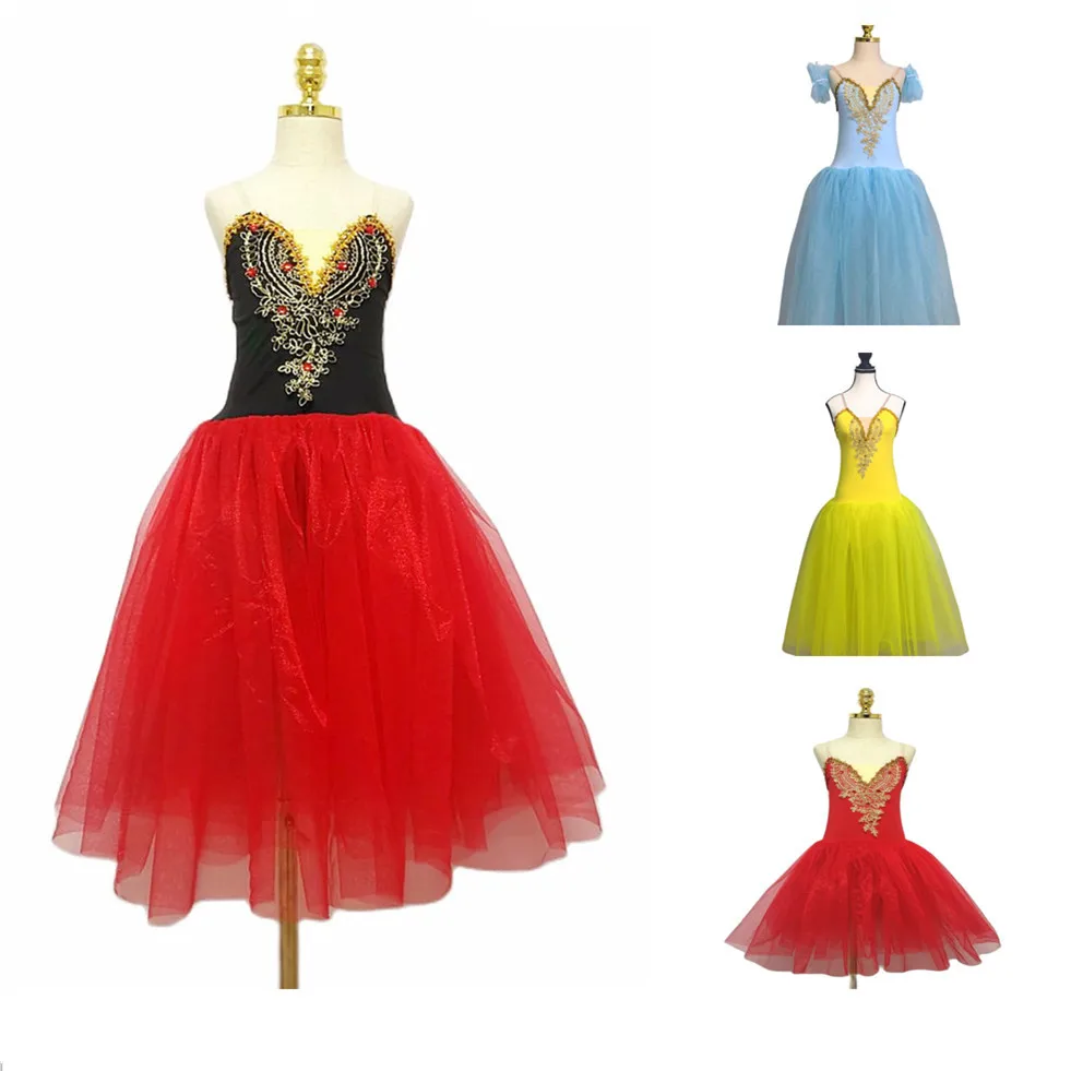 Ballet Dance Dress Long Skirt Modern Dance Wear Sling Girls Professional Performance Costumes