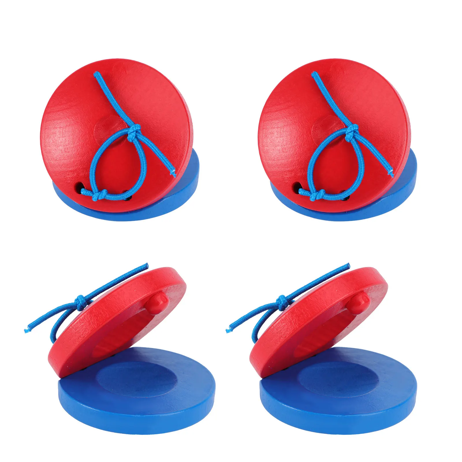 

4 Pcs Wooden Castanets Toddler Musical Instruments Children Baby Drum Kids Toys Preschool
