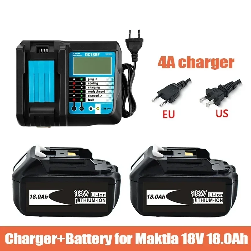 

NEW BL1860 Rechargeable Batteries18V 18000mAh Lithium Ion for Makita 18v Battery 18AhBL1840 BL1850 BL1830 BL1860B LXT400+Charger