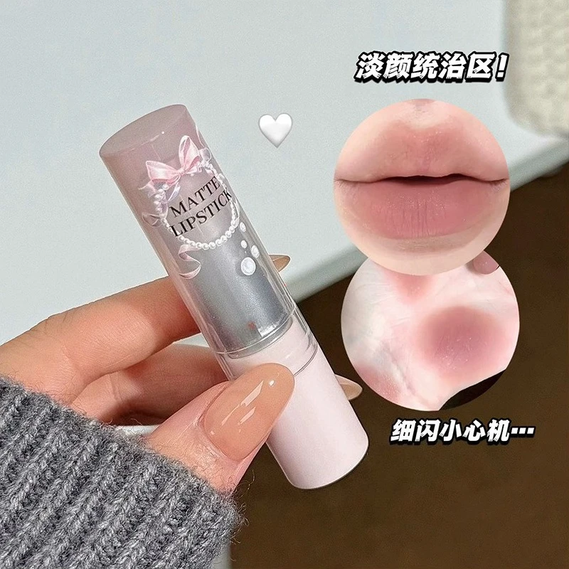 Waterproof Sweatproof Not Fade Lip Gloss Cement Gray Brown Low Gloss Lipstick With Fine Shine Tobacco Pink Lip Stick Makeup