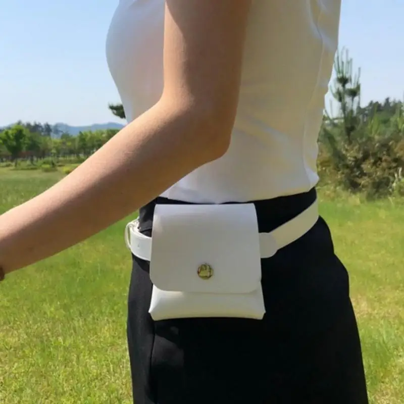 Golf Ball PU Leather Waist Bag, bolsa ao ar livre, mala de viagem, saco de armazenamento portátil, pendurar no cinto, 4 cores