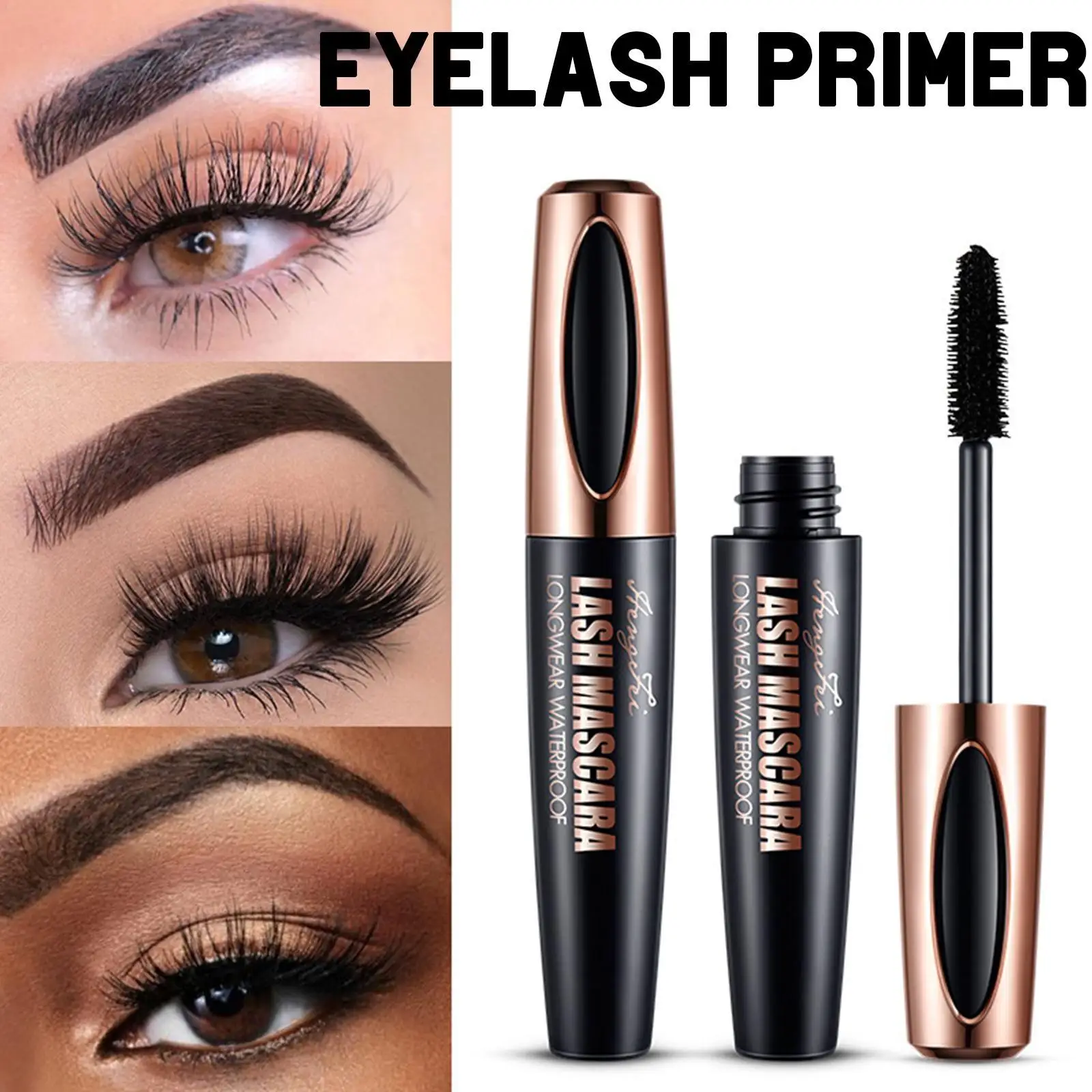 

4D Silk Fiber Eyelash Mascara Thick Lengthening Curling Lashes Extension Non-smudging Long Lasting Waterproof Eye-Cosmetics