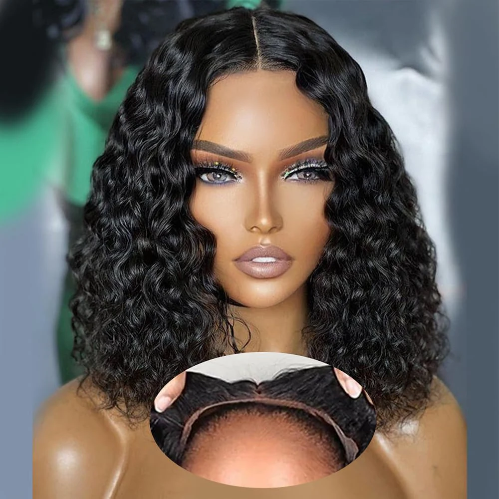 

Short Bob 6x4 Glueless Bob Wig Deep Wave Lace Closure Wig Pre Plucked Ready To Go Wear And Go Glueless Human Hair Wigs Brazilian