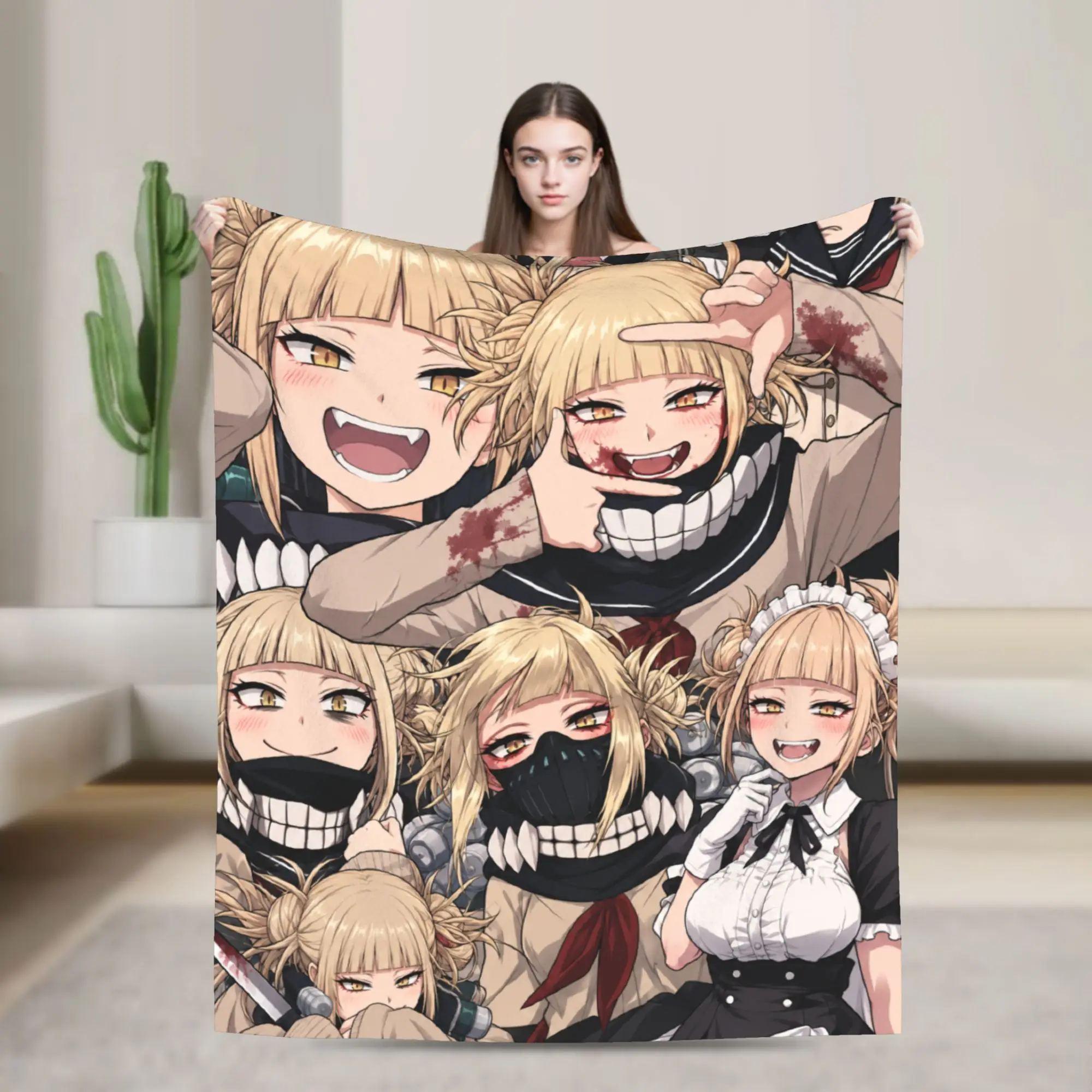 My Hero Academia Himiko Toga Blanket Quality Warm Soft  Throw Blanket Spring Kids Adult Living Room Fluffy Bedspread