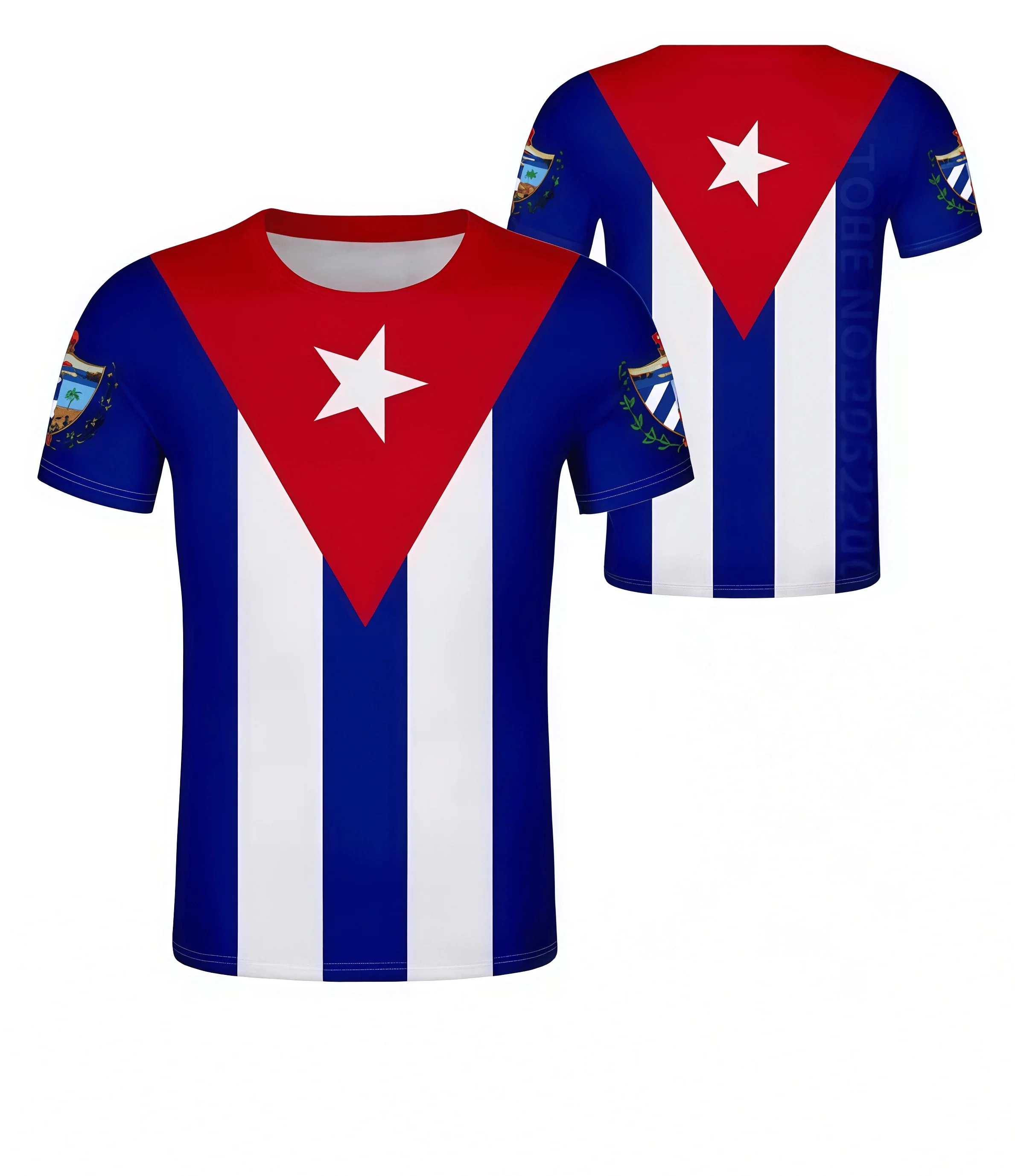 تي شيرت بعلم كوبي مطبوع ثلاثي الأبعاد، تي شيرت رجالي بأكمام قصيرة سريع الجفاف مع رسم شعار وطني، تي شيرت صيفي كاجوال #1