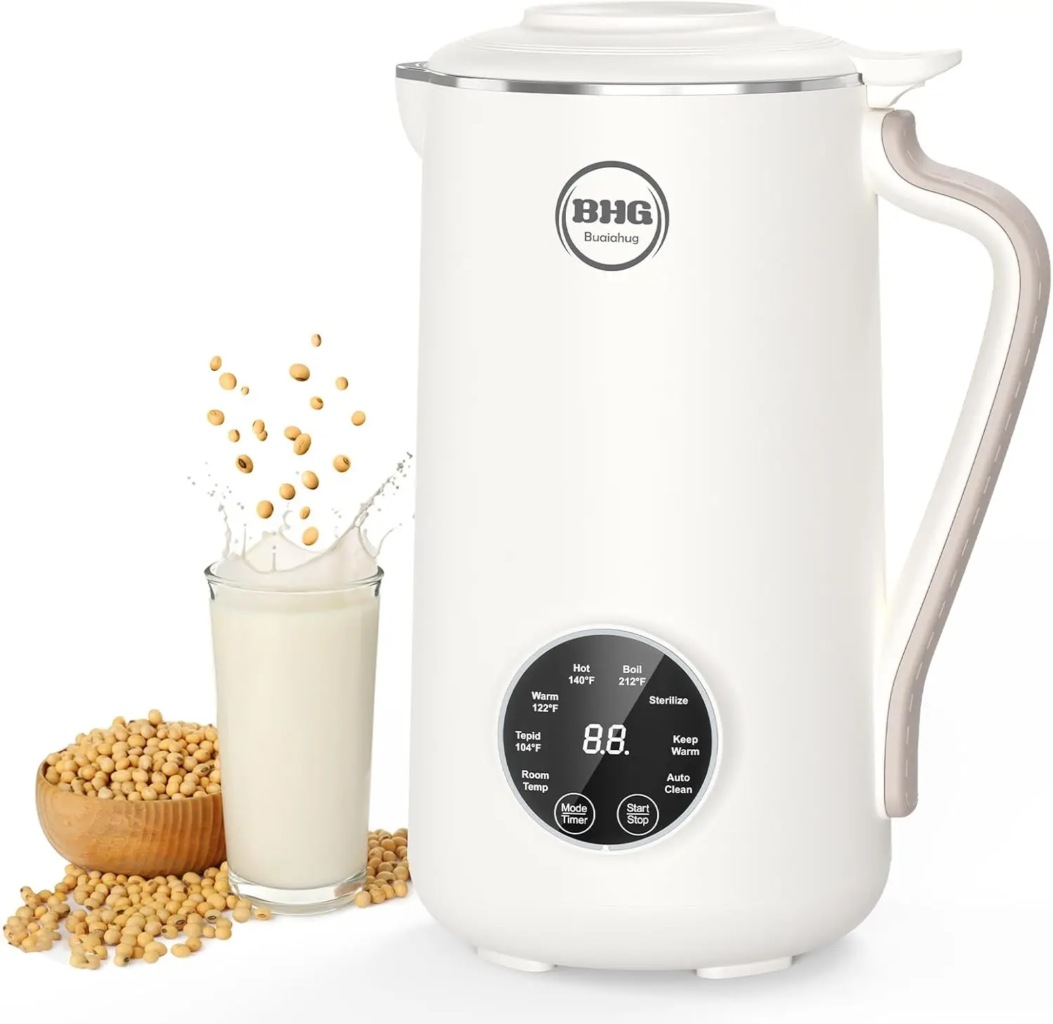 

Машина для приготовления орехового молока на 40 унций — многофункциональный автоматический миндаль с 10 лезвиями, растительной основе, овсяной, соей и без молочных продуктов