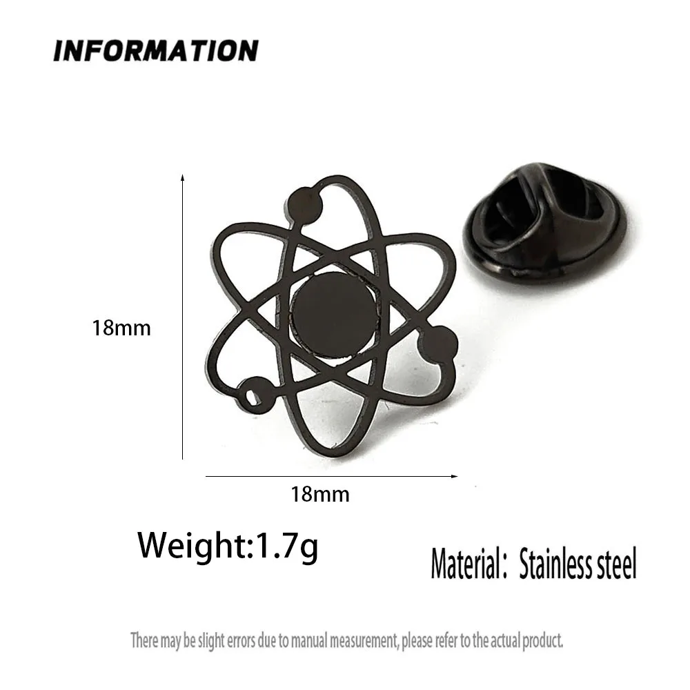 New hip-hop style universe galaxy hollow stainless steel gold-plated badge, suit lapel pin waterproof black, men's brooch set