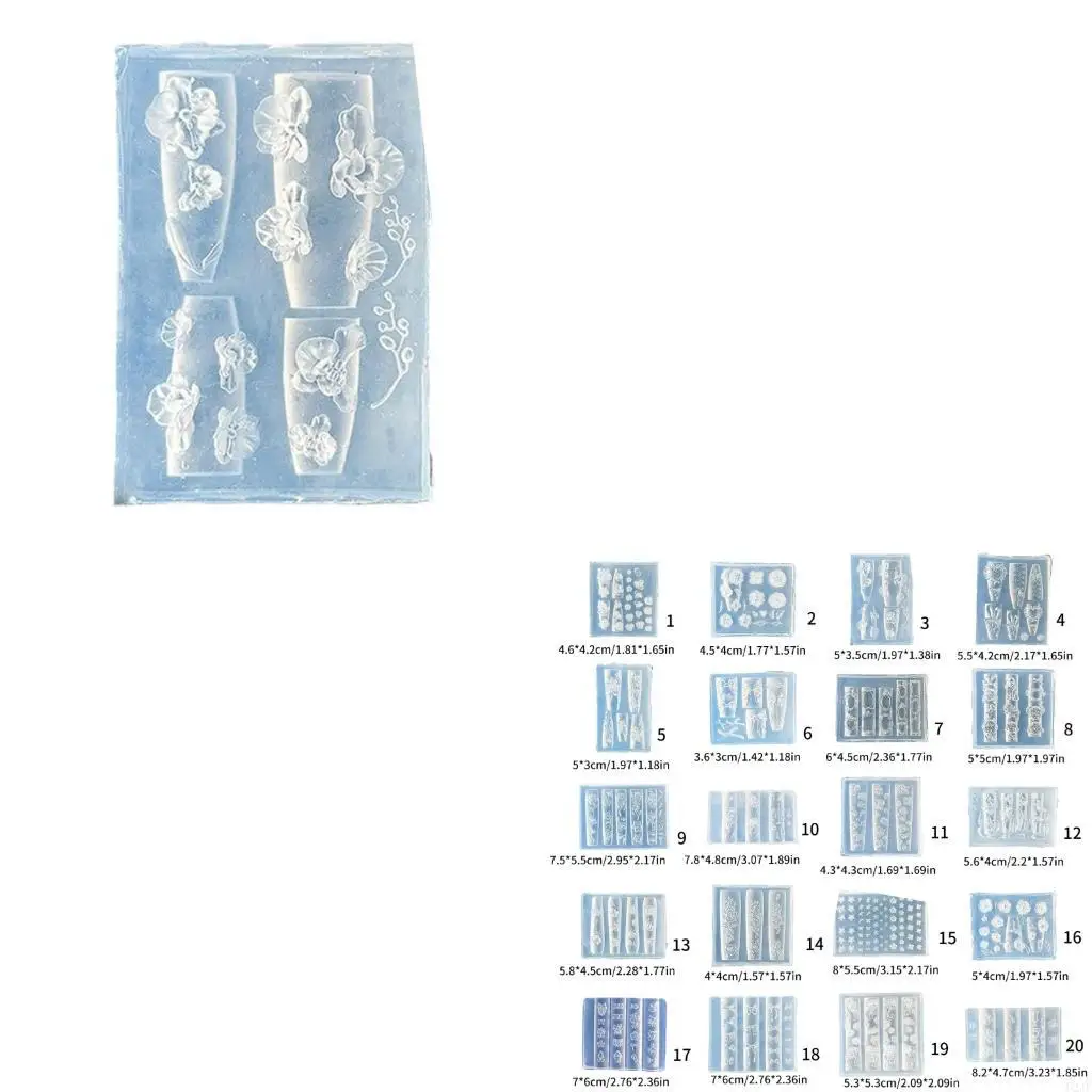 

Delicate Decors Moulds Silicone Tools Carving Molds for Nail