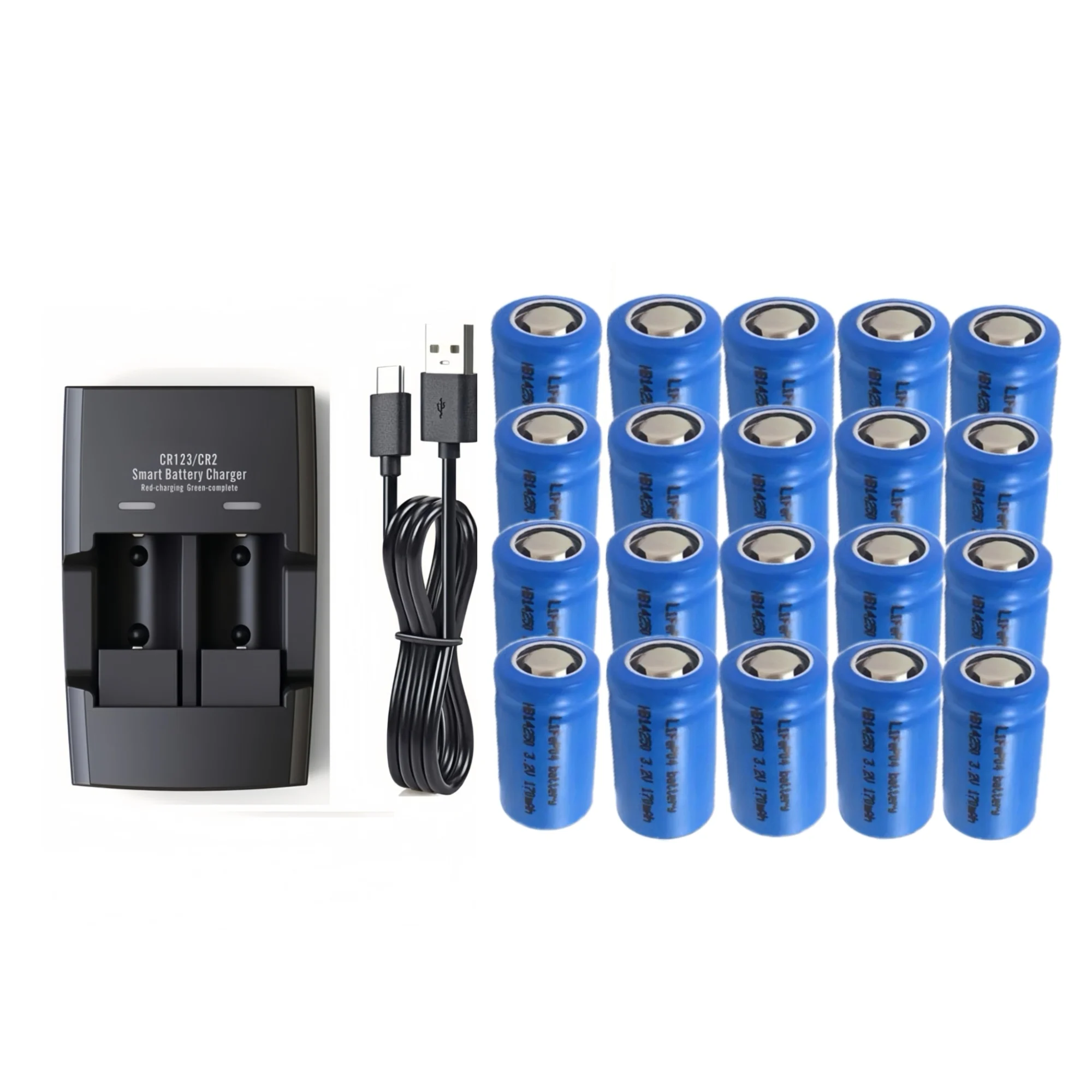 

20PCS 14250 LiFePO4 battery 3.2V 170mAh Charger for Smoke alarm Infrared laser sight Flashlight Digital cameras Walkmans MP3 MD