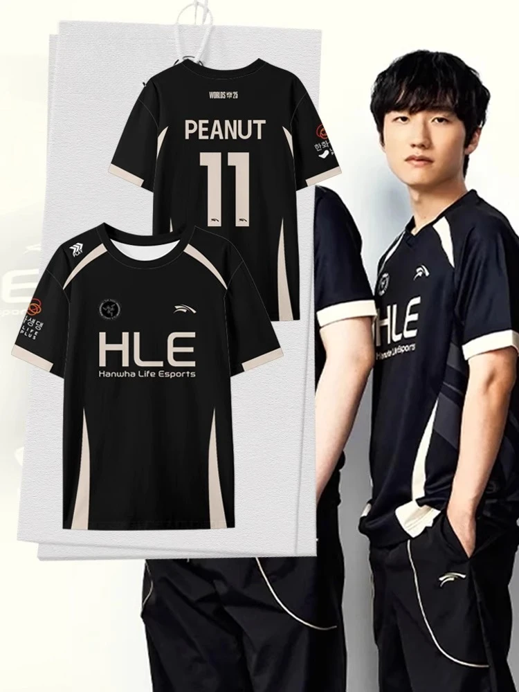 HLE Team Uniform S15 Finals Peanut Same Style ZEUS Match Dry-Fit Short-Sleeve T-Shirt Men's Half-Sleeve