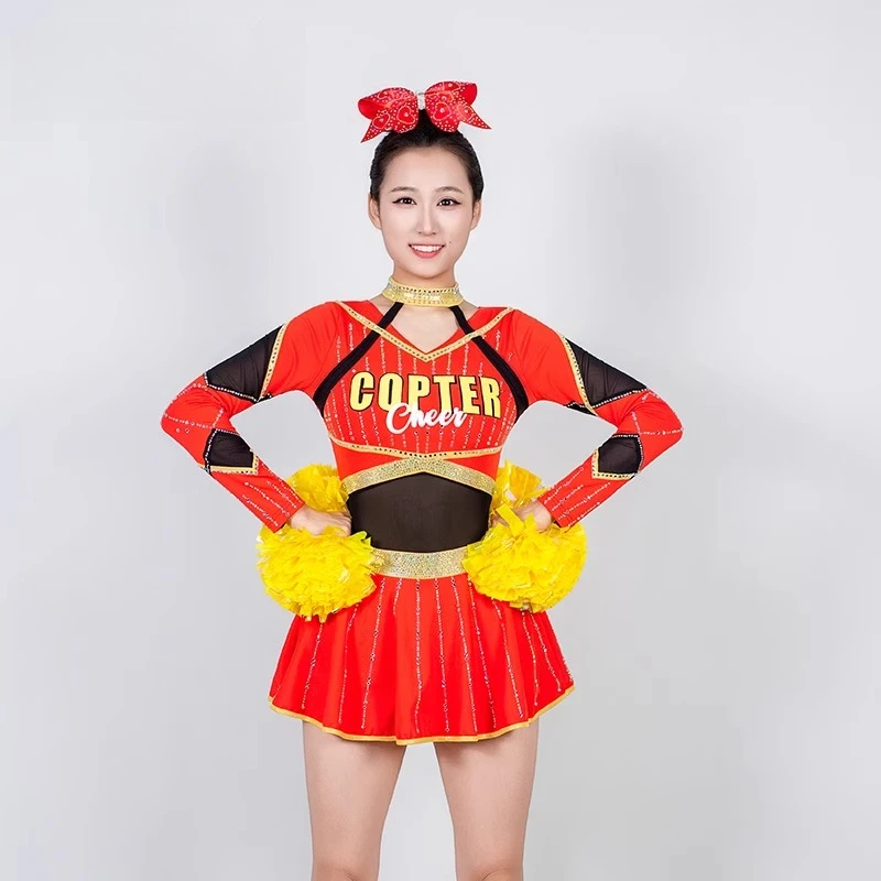 

Cheerleading Competition Uniform Flower Ball Clothing Skill Performance Team Uniform Custom Stage Performance Suit