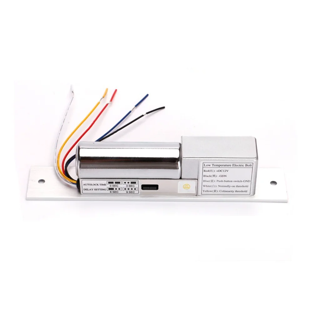 Magnetic Electric Bolt Lock 12VDC Fail-Safe NC Access Control 5-Line Bolt with Time delay 0 3 6 9 S Signal Feedback