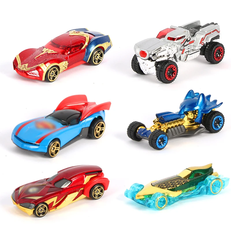 Dropshipping of 6pcs Metal Toy Car Super Hero Toy Cars Aquaman Justice Leaguea Diecast 1:64 Alloy Car Collections