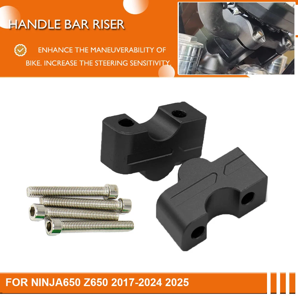 For Z 650 2025 Motorcycle Handlebar Risers Extender Mounts Clamp For Ninja 650 2017 2018-2022 2023 2024 Z650 Handle Bar Adapters