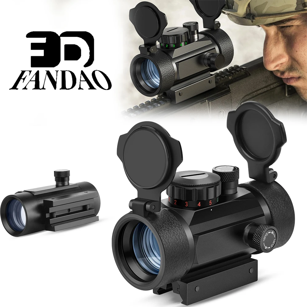 1X30mm Red Green Dot Sight Tactical Scope Sight with Lens Cap Collimator Reflex Hunting Opticals Sight For 11mm/20mm Rail Mount