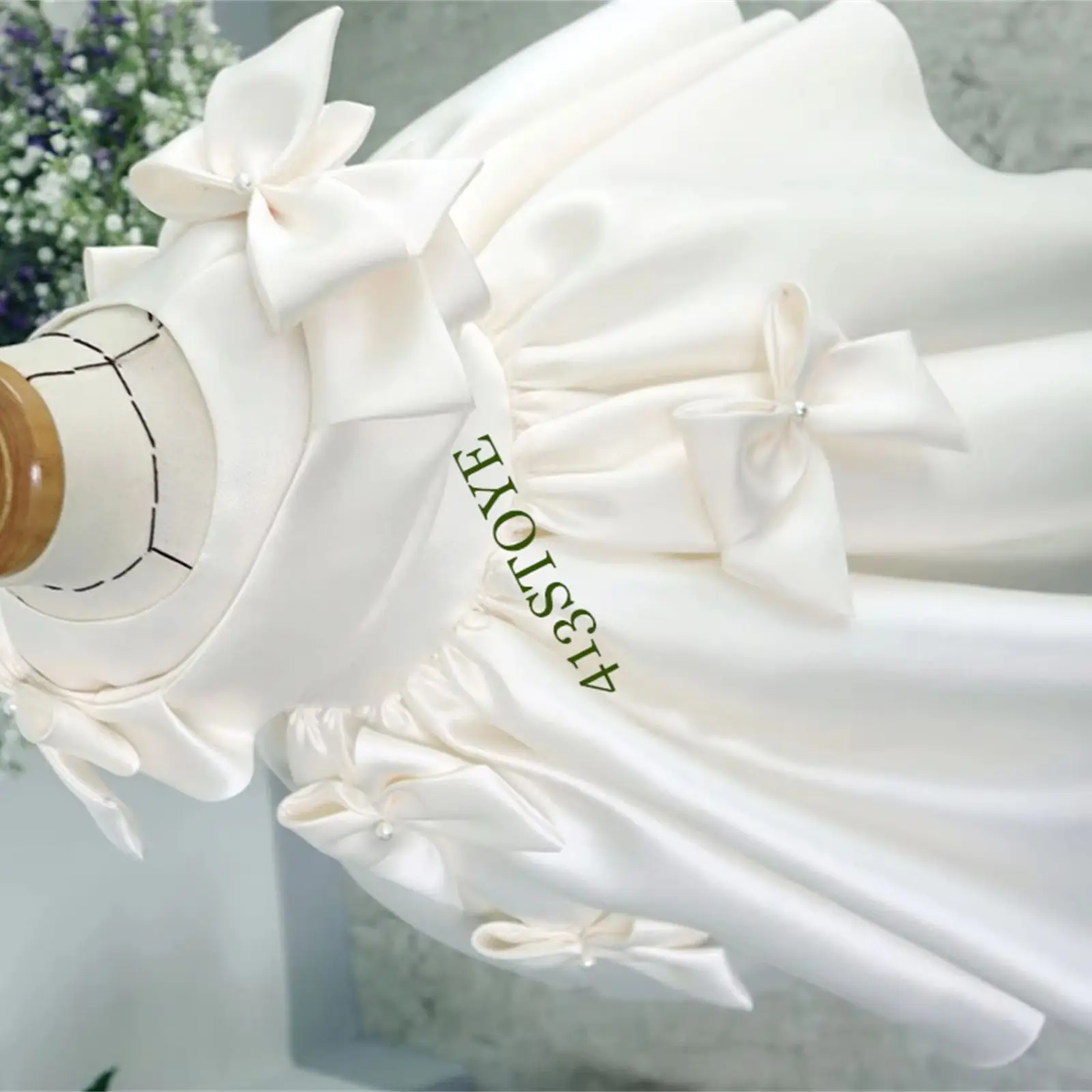 

CustomizedChildren's Clothing Solid Color Princess Dresses Summer luxury wedding Bow Sleeveless white Girls Birthday Evening Dre