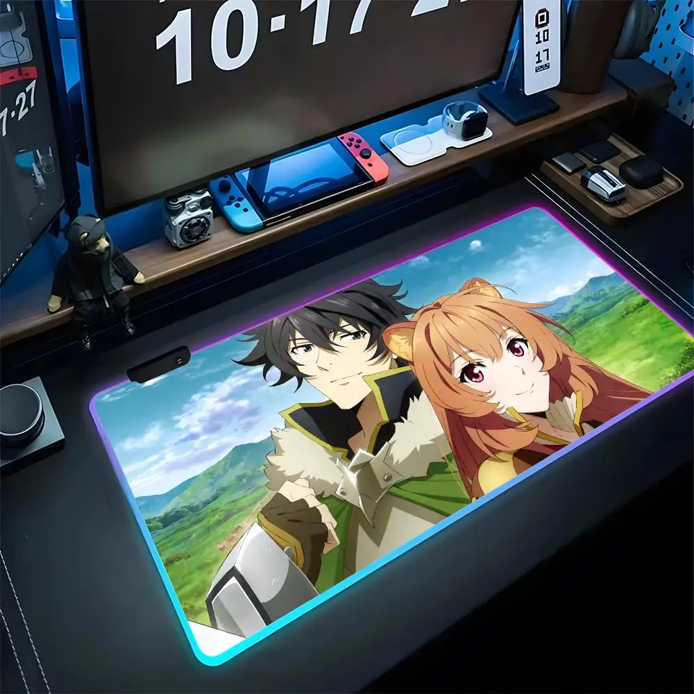 

The Rising Of The Shield Hero Mouse Pad Gaming Rgb Mousepad Backlit Keyboard Gamer Girl Gamer Xxl Laptop Mat Table Pads Deskpad