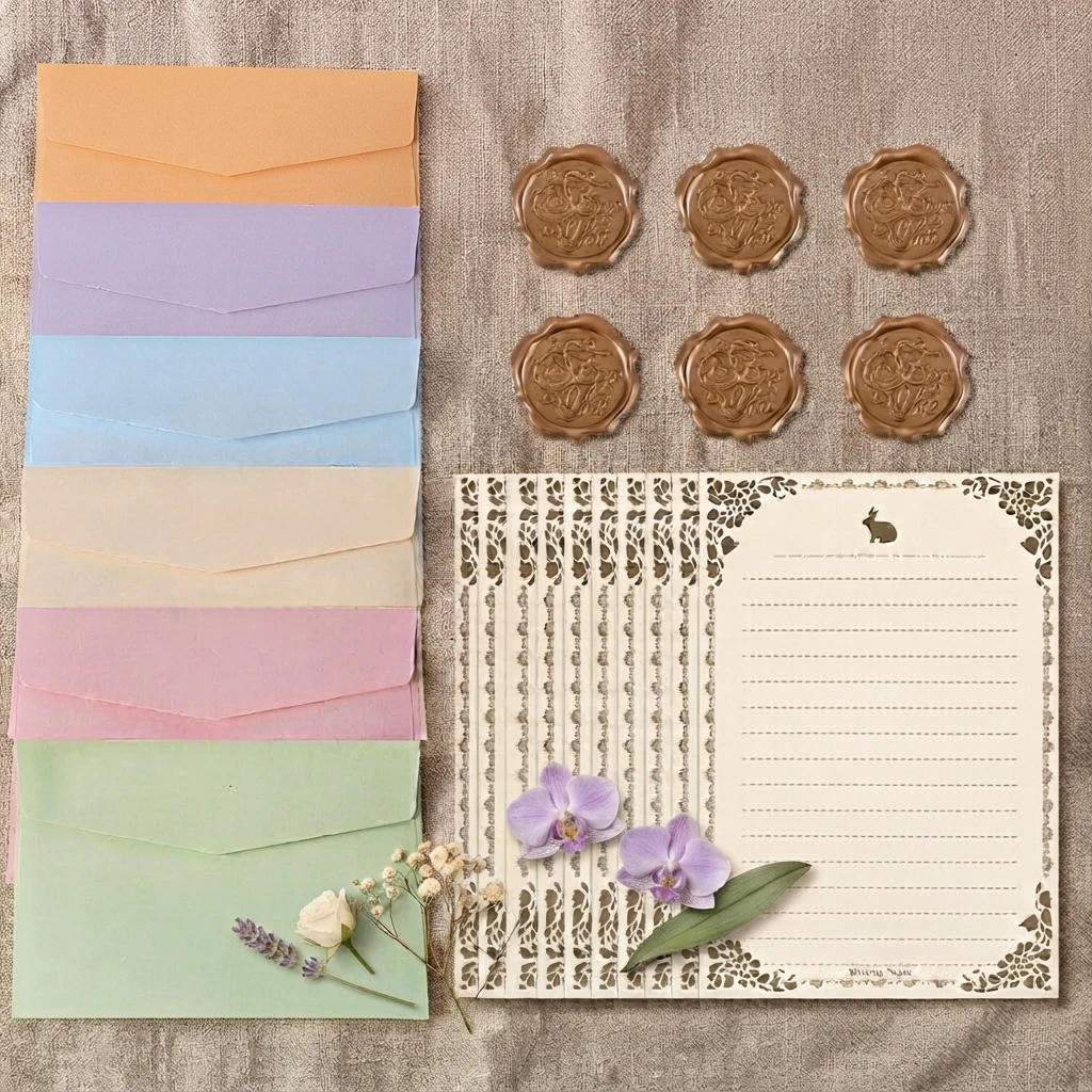 Macaron Solid Color Blank Envelopes Modern Postcard Storage Set for Wedding Invites Graduation Baby Shower Love Letters