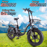 KETELES KF9 foldable electric bicycle 2000W dual motor 48V26AH lithium battery adult electric bike 20*4.0 inch fat tire E-bike
